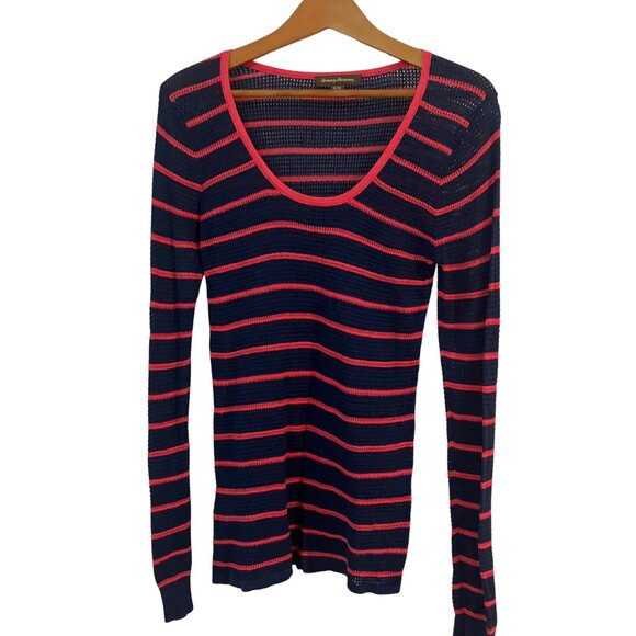 Tommy Bahama Knit Striped Sweater Navy & Pink | Size M - Picture 12 of 12